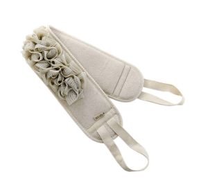 Exfoliating Back Strap Double Side Shower Loofah With Handle Men and Women; Light grey - Default