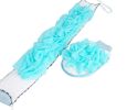 Exfoliating Loofah Kit Double Side Back Scrubber and Shower Gloves; Blue - Default