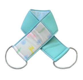 Exfoliating Back Strap Shower Loofah With Rope Handle Men and Women; Blue - Default