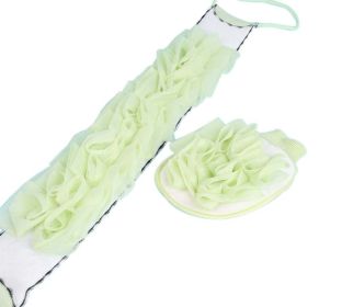 Exfoliating Loofah Kit Double Side Back Scrubber and Shower Gloves; Light Green - Default