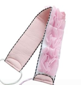 Exfoliating Back Mesh Strap Double Side Shower Loofah With Handle Men and Women; Pink - Default