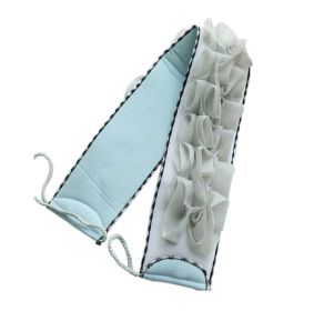 Exfoliating Back Mesh Strap Double Side Shower Loofah With Handle Men and Women; Blue - Default