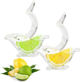 2PCS Manual Lemon Juicer, Acrylic Manual Lemon Slice Squeezer, Portable Transparent Fruit Juicer - transparent