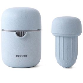 Hand Fruit Juicer Citrus Orange Squeezer Lid Rotation Press Anti-Slip Reamer for Lemon Lime Grapefruit Capacity Machine - 13.3x9.3cm - Blue