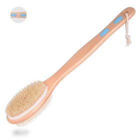 2023 Exfoliating Wooden Body Massage Shower Brush Natural Bristle Bath Brush SPA Woman Man Skin Care Dry Body Brush Long Handle - Beige