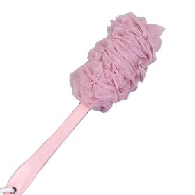 Massage Brushes New Long Handle Hanging Soft Mesh Back Body Bath Shower Scrubber Brush Sponge For Bathroom Shower Brush - Pink