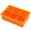 1pc Ice Cube Trays With Lid; Food Grade Silicone 6 Grid Ice Cube Mold; Flexible Easy Release Square Shaped Ice Maker; Kitchen Gadgets - 6 Ice Trays Wi