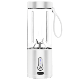 1pc 530ML Powerful Portable Blender For Smoothies Shakes USB Rechargeable Food Processor Fruit Mixer Machine Mini Juicer Blender Cup - White