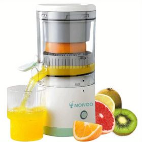 Multifunctional Juicer Household Fully Automatic Juicing Separation Small Portable Fresh Orange Juice Cup USB Charging - White 7.4V