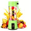1pc 380ML Portable Blender With 6 Blades Rechargeable USB ; Personal Size Blender For Shakes And Smoothies; Traveling Fruit Veggie Juicer Cup - Green