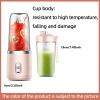 300ml Upgrade 6-page Steel Knife Fight Guide Wolf Rechargeable Portable Juicer Home Small Power Juice Cup - Pink - 6-blade Double Cup With Lid