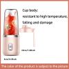 300ml Upgrade 6-page Steel Knife Fight Guide Wolf Rechargeable Portable Juicer Home Small Power Juice Cup - Pink - 6 Blades Single Cup With Lid