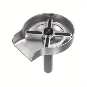 1pc Kitchen Sink Glass Rinser; Faucet Glass Rinser For Kitchen Sinks; Bottle Washer; Kitchen Sink Accessories; Stainless Steel 304; Brush Nickel - Sil