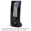 1pc Electronic Clock Simple Portable Display Temperature Desktop Computer Office Hour Clock (Battery Not Included) - Black (without Battery