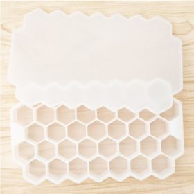 1pc Ice Tray Mold Honeycomb Silicone Ice Tray Hexagonal Ice Tray 37 Honeycomb Ice Trays - white