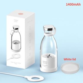 Portable Electric Juicer Blender Usb Mini Fruit Mixers Juicers Fruit Extractors Food Milkshake Multifunction Juice Maker Machine - white with lid