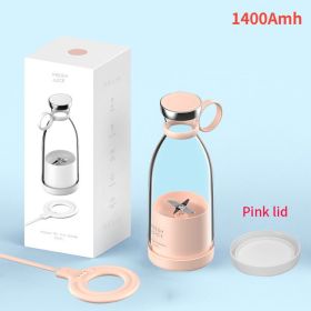 Portable Electric Juicer Blender Usb Mini Fruit Mixers Juicers Fruit Extractors Food Milkshake Multifunction Juice Maker Machine - pink with lid