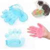 Pet Cat Grooming Comb Five Finger Pet Bath Brush Cat Dog Shower Massager Pet Grooming Deshedding Glove - BLUE