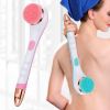 Silicone Bath Brush 4 in 1 Electric Back Scrubber 4 Brush Heads USB Rechargeable Rotating Shower Massager with 2 Speeds - Pink