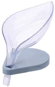 Drain Soap Leaf-Shaped Dish Bar Soap Holder Storage Rack Drain Soap Box for Bathroom Kitchen Sink Suction Cup Installation - clear