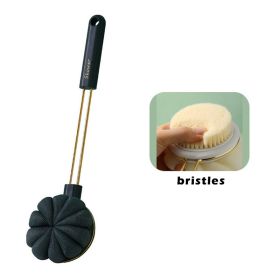 2 In 1 Double-Sided Bath Brush Long Handle Rubbing Back Bath Brushes Dual Purpose Body Brush Back Massage Shower Body Cleaning - black - CN