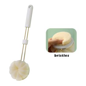 2 In 1 Double-Sided Bath Brush Long Handle Rubbing Back Bath Brushes Dual Purpose Body Brush Back Massage Shower Body Cleaning - white - CN