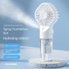 F3 handheld spray hydrating fan usb rechargeable portable desktop student dormitory mini small fan gift - Athens White (spray hydrating small fan) - 1