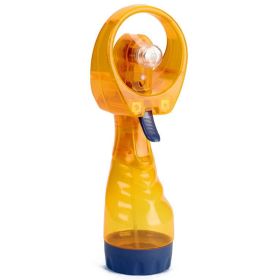 Water spray hand-held fan 2 AA batteries with ice and water fan students travel Creative Electric fan - Yellow - 17*9cm