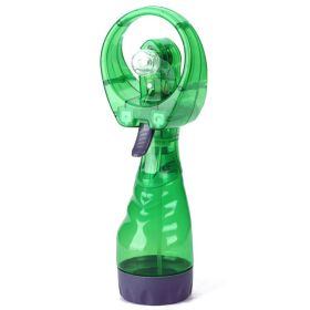 Water spray hand-held fan 2 AA batteries with ice and water fan students travel Creative Electric fan - Green - 17*9cm