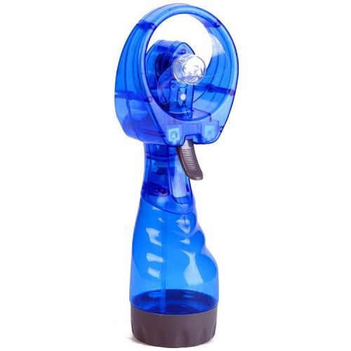 Water spray hand-held fan 2 AA batteries with ice and water fan students travel Creative Electric fan - Blue - 17*9cm