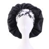 Satin Bonnet Silk Bonnet, Hair Bonnet for Sleeping - Black