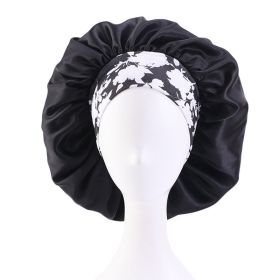 Satin Bonnet Silk Bonnet, Hair Bonnet for Sleeping - Black