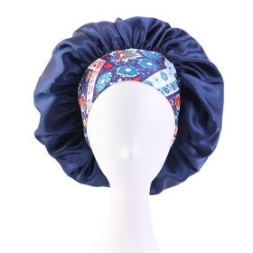 Satin Bonnet Silk Bonnet, Hair Bonnet for Sleeping - Navy Blue