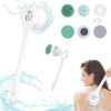 Electric Body Brush Set for Showering, Rechargeable Shower Brush for Body - White