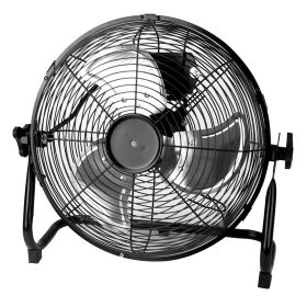 12in Floor Fan Copper Motor High-Velocity Industrial Fan with 3 Adjustable Speeds 180 Degree Tilt Head Easy Carry Handle Fan - White