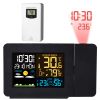 Atomic Projection Alarm Clock Radio Control Clock with WWVB Function Weather Station Dual Alarms Snooze Outdoor Wireless Temperature Humidity Sensor -