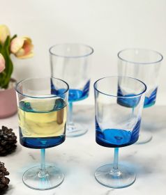 Oval Halo Plastic Wine Glasses Set of 4 (12oz), BPA Free Acrylic Wine Glass Set, Unbreakable Red Wine Glasses, White Wine Glasses - as Pic