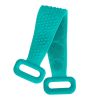 Silicone Back Scrubber Belt For Shower Exfoliating Foaming Body Wash Strap Brush Bristles Massage Dots - Green