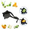 RAINBEAN Manual Citrus Juicer;  Hand Press Lemon Squeezer;  Heavy Duty Juice Metal Aluminum Alloy Squeezer for Lime Orange Apple Fruit (Black) - black