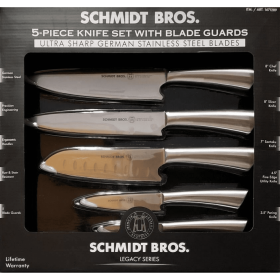 Schmidt Bros. Legacy Series, 5 Pc Ultra Sharp Knife Set + Blade Guards - Schmidt Brothers Cutlery