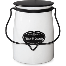 Milkhouse Candle Creamery, Citrus and Lavender, Butter Jar Scented Soy Candle, 22oz - Milkhouse Candle