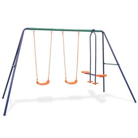 Swing Set with 4 Seats Orange - Orange