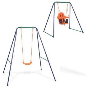 2-in-1 Single Swing and Toddler Swing Orange - Orange