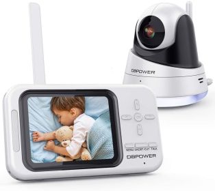 DBPOWER Video Baby Monitor, 3.5" LCD Baby Monitor with Camera and Audio Night Vision - White