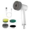 Electric Handheld Spin Scrubber Cordless Cleaning Brush with 2 Rotating Speeds 3 Cleaning Brushes Rechargeable Shower Scrubber for Kitchen Dish Bathtu