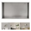 Brushed Stainless Steel Wall Shower  Niche , Double Recessed Shower Shelf for Bathroom - 20"x12" - Stytle1