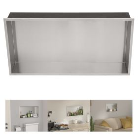 Brushed Stainless Steel Wall Shower  Niche , Double Recessed Shower Shelf for Bathroom - 24"x12" - Stytle1