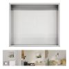 Brushed Stainless Steel Wall Shower  Niche , Double Recessed Shower Shelf for Bathroom - 14"x12" - Stytle1