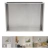 Brushed Stainless Steel Wall Shower  Niche , Double Recessed Shower Shelf for Bathroom - 18"x14" - Stytle1