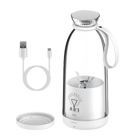 16.9OZ Portable Fruit Blender Electric Rechargeable Juice Cup for Shakes Smoothies Juice Personal Fruit Mixer with 6 Blades - White